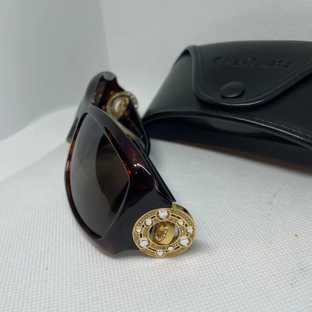 Bulgarian Women’s  Swarovski Crystal Sunglasses 8097-B 851/73 Made In Italy - Picture 11 of 16